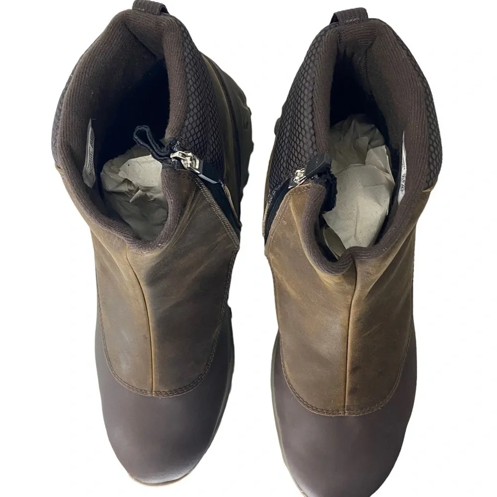 Merrell Men's Thermo Kiruna Mid Zip Waterproof Boot on‎ Clay Brown Leather 15